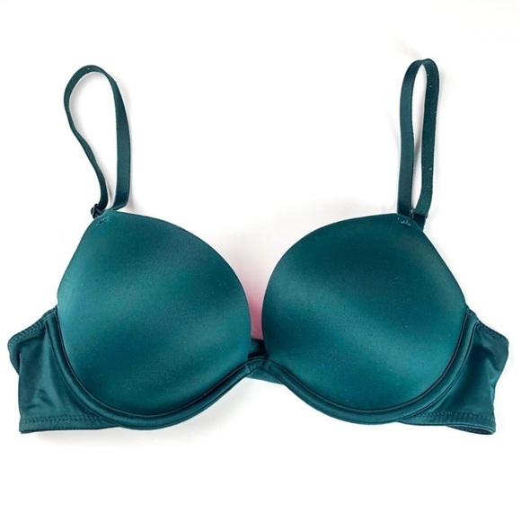 Victoria’s Secret Wear Everywhere Super Push Up Bra Green 36D - Picture 1 of 10